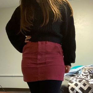 Dark Pink American Eagle Corduroy Skirt